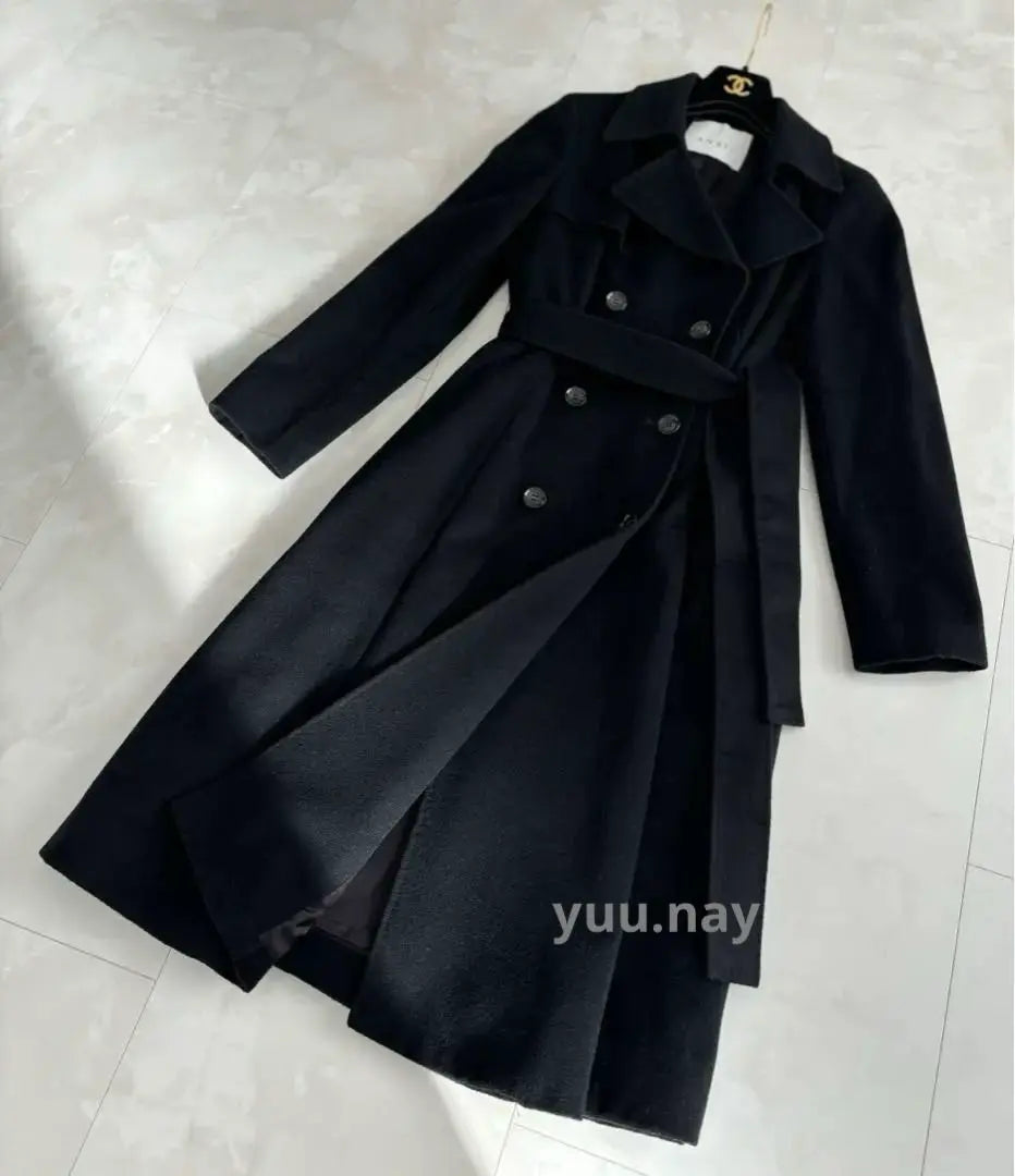 ANAYI❤︎Cashmere blend trench coat long coat black 36