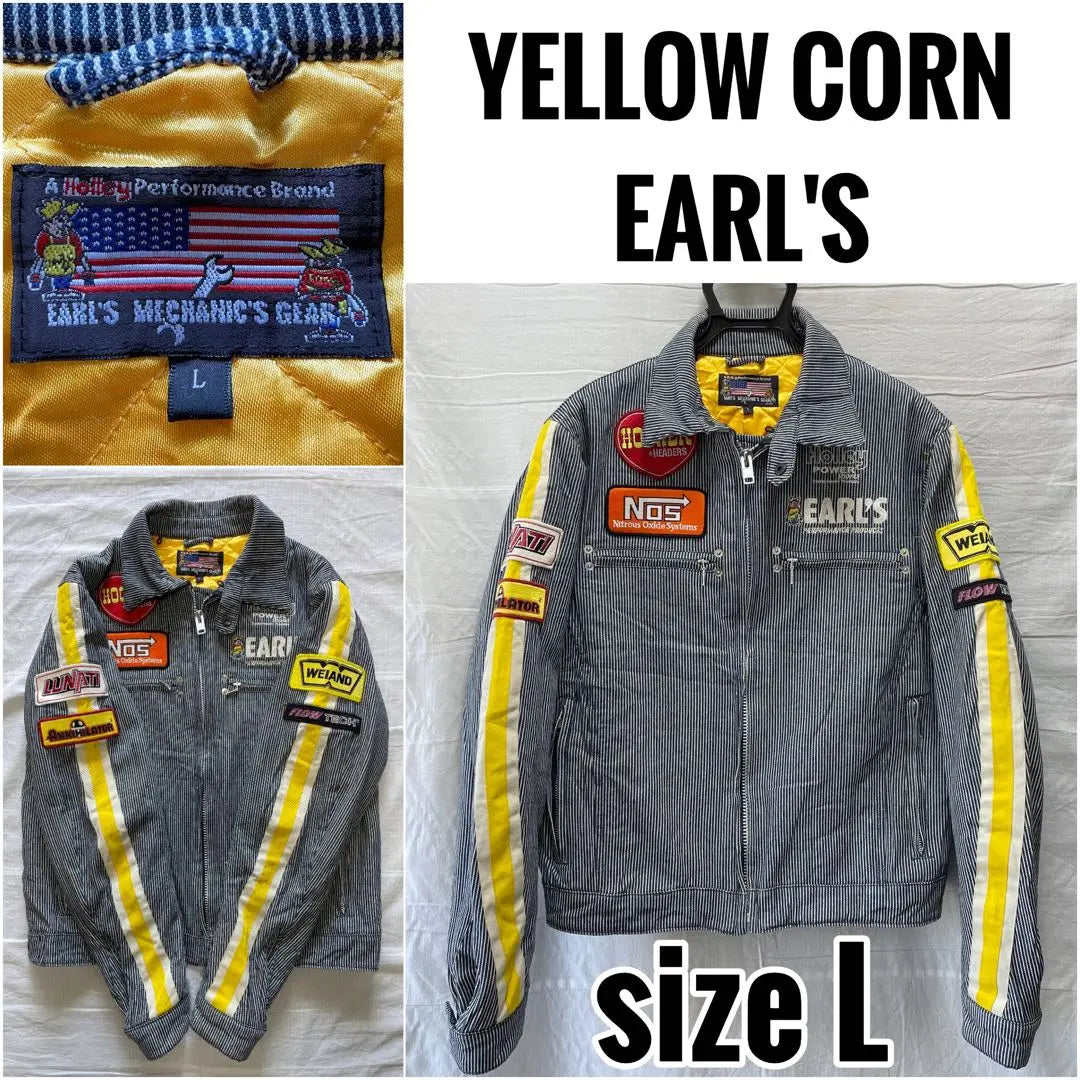 YeLLOW CORN × EARL'S Hickory Denim Jacket L