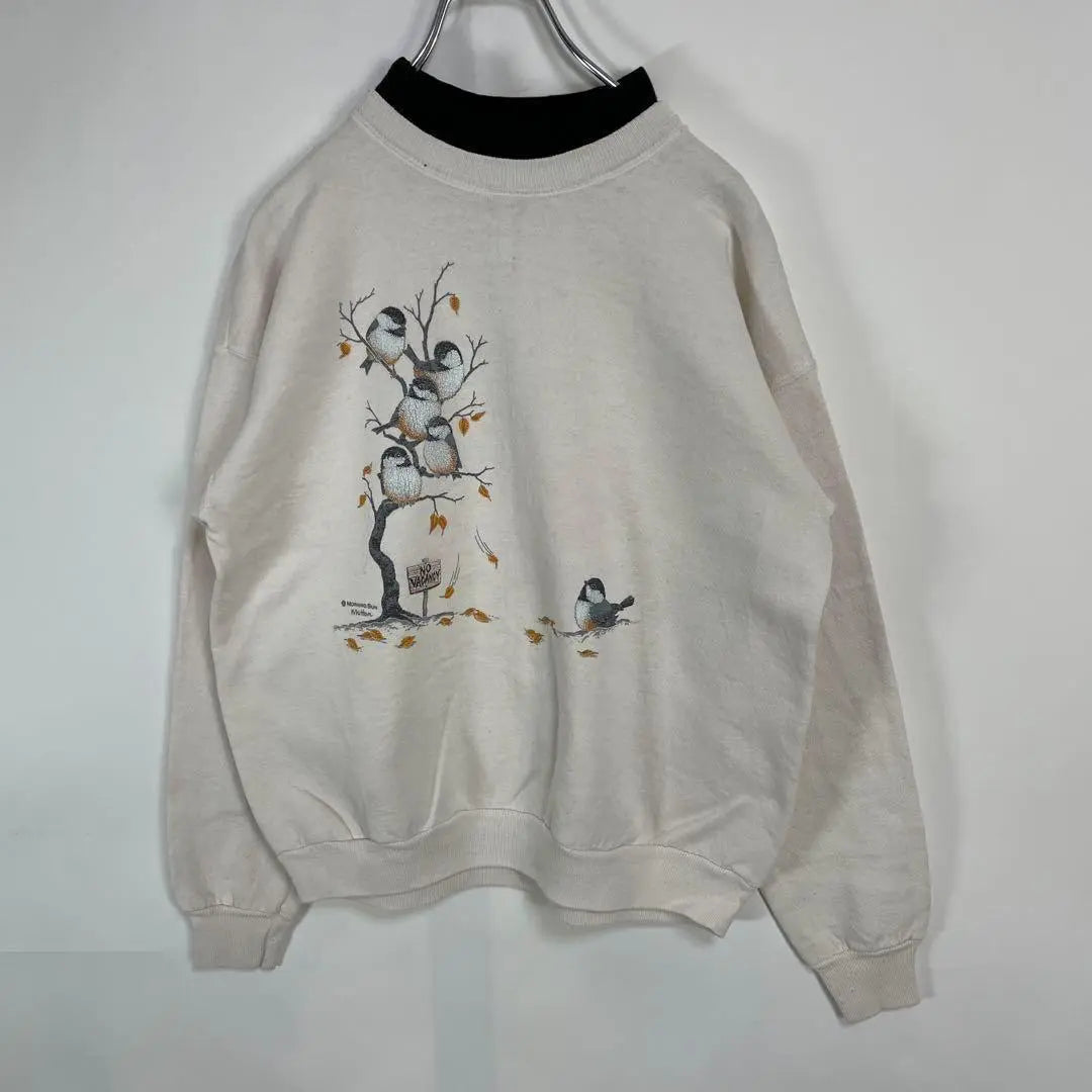 Sudadera con estampado de animales y pájaros para mujer, talla M, fabricada en EE. UU., años 90, Old Clothes M