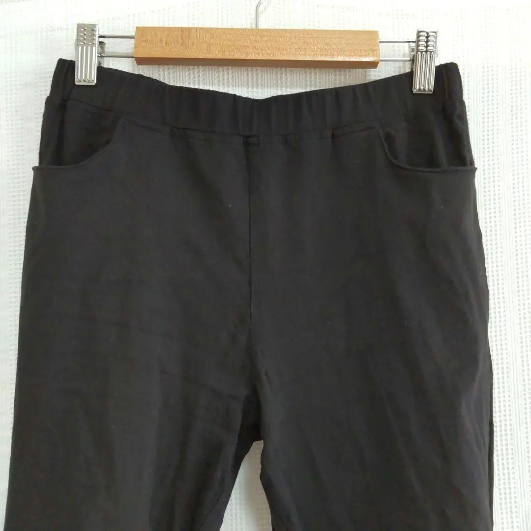 ② Legin-pantalones Legipan Retro bordado Negro ML Stone Otoño / Invierno | ② レギンスパンツ レギパン レトロ 刺繍 黒 ブラック M L ストーン 秋冬