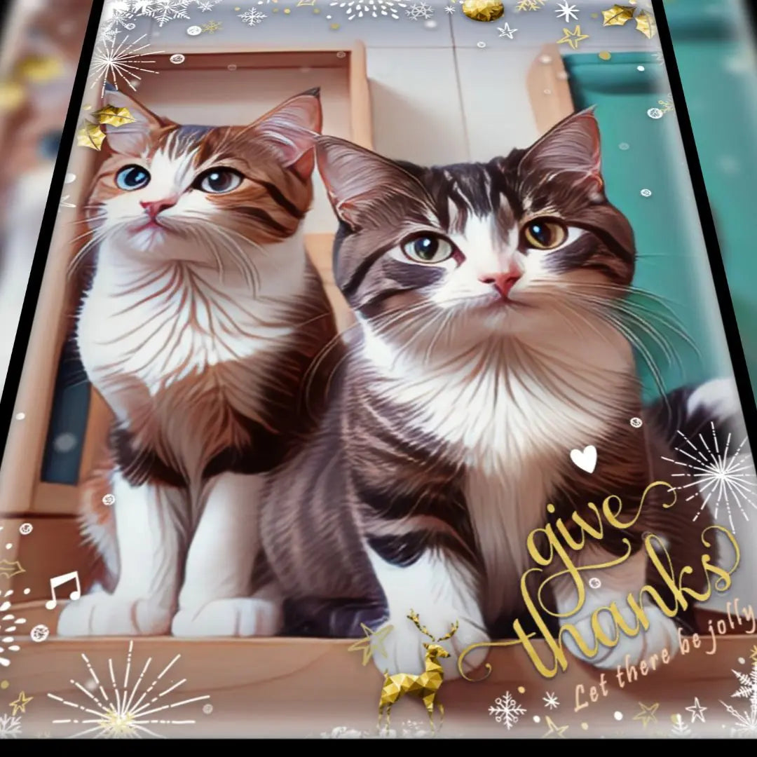 ♥Cat Picture Nyan Art [Trab Cat Brothers] Painting Illustration Art Poster A3