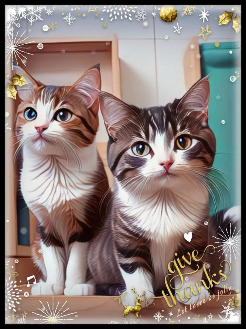 ♥Cat Picture Nyan Art [Trab Cat Brothers] Painting Illustration Art Poster A3