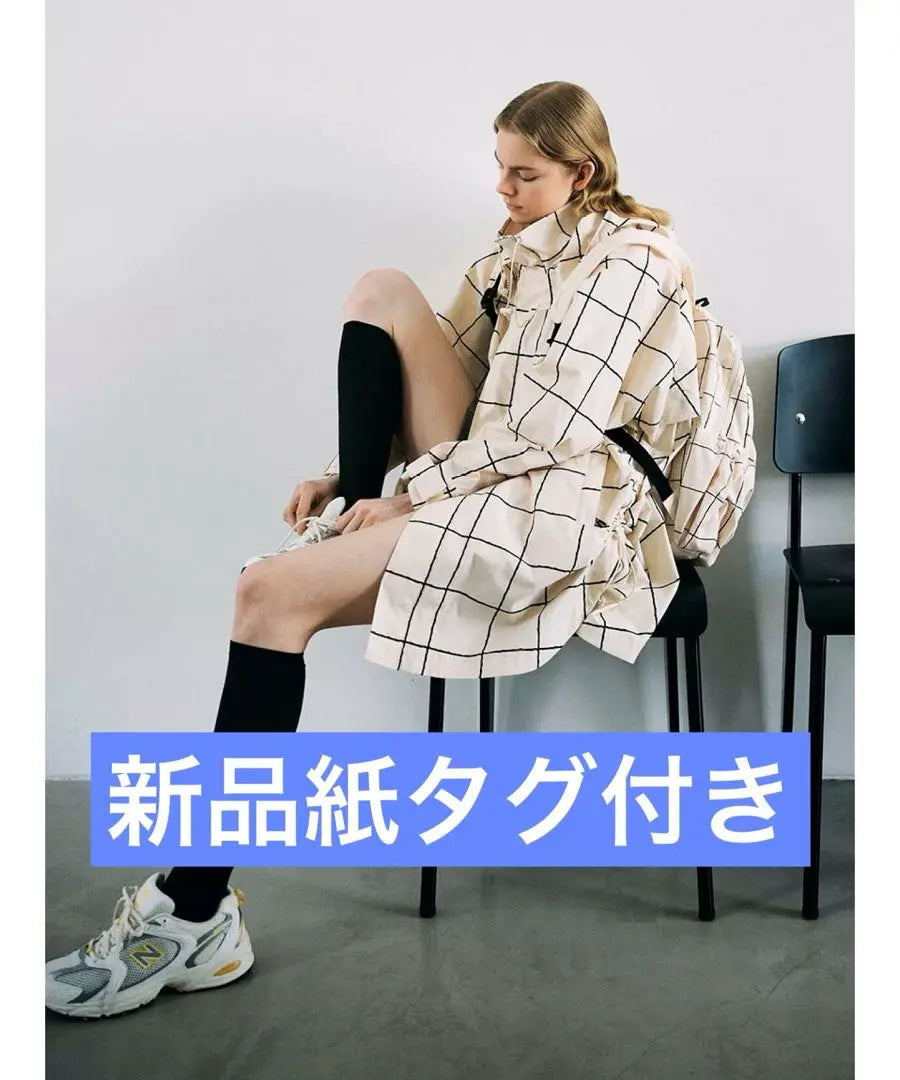 Emi New with paper tag ⭐️ Magazine featured ⭐️ Check water-repellent tent coat mountain parka blouson