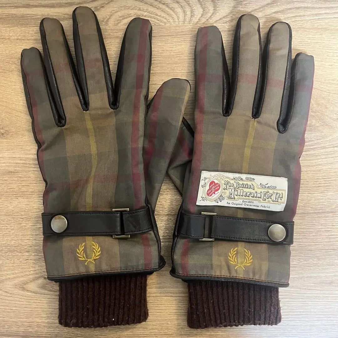 guantes de cuero a cuadros fred perry guantes fred perry