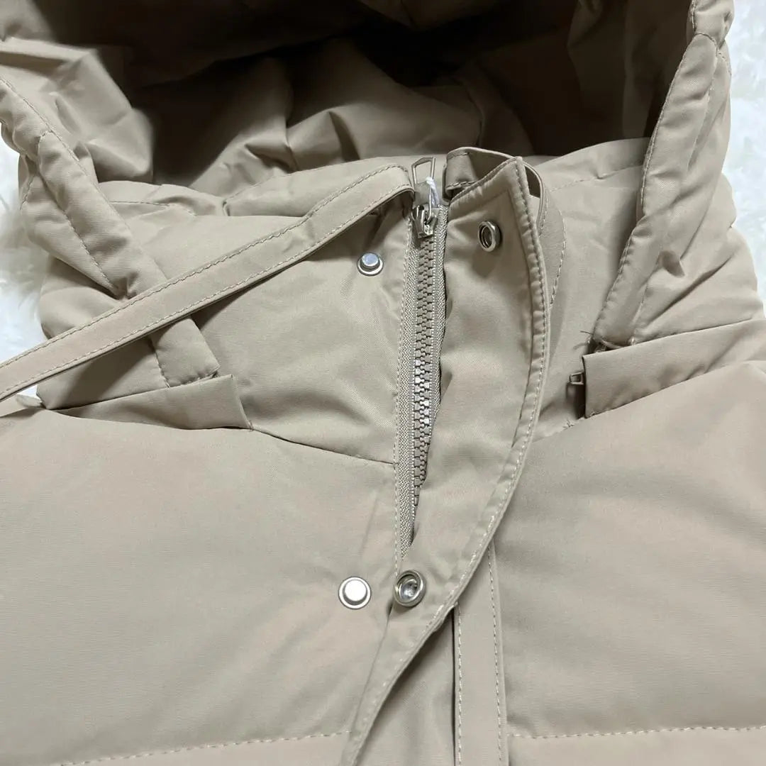 L size ladies padded down jacket hood khaki 498 N11