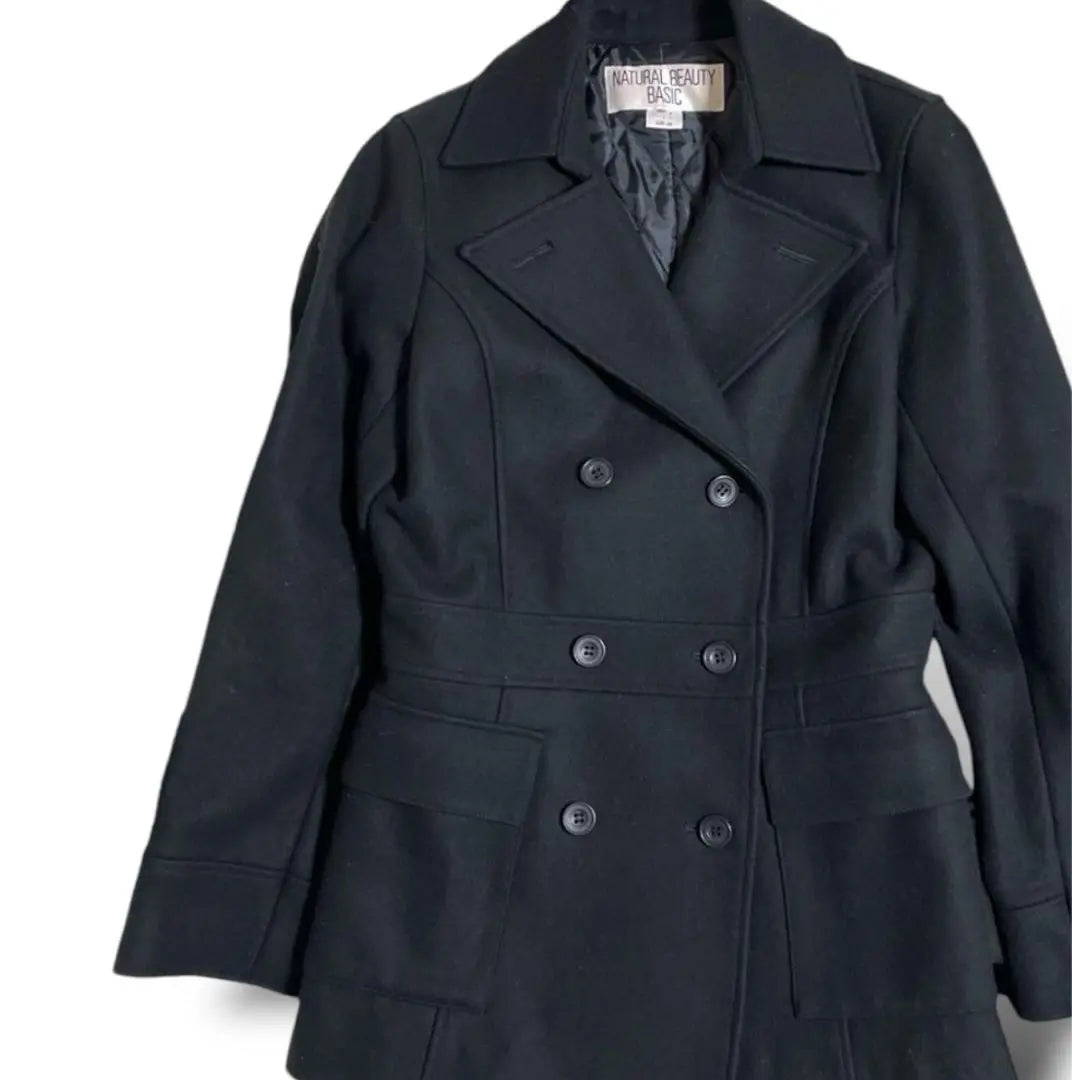 Natural Beauty Basic Peacoat Quilt Wool Coat Double Button