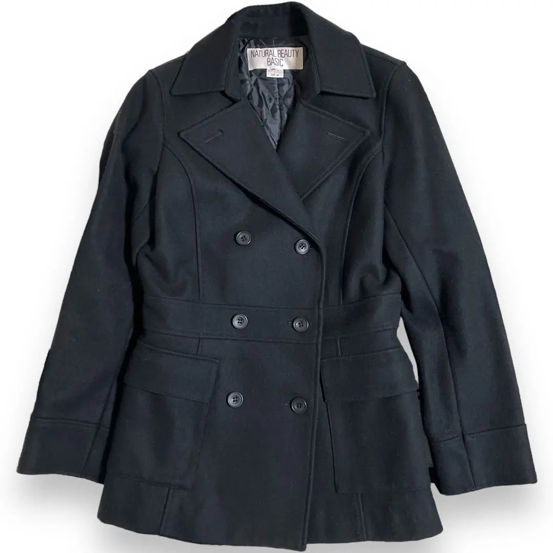 Natural Beauty Basic Peacoat Quilt Wool Coat Double Button