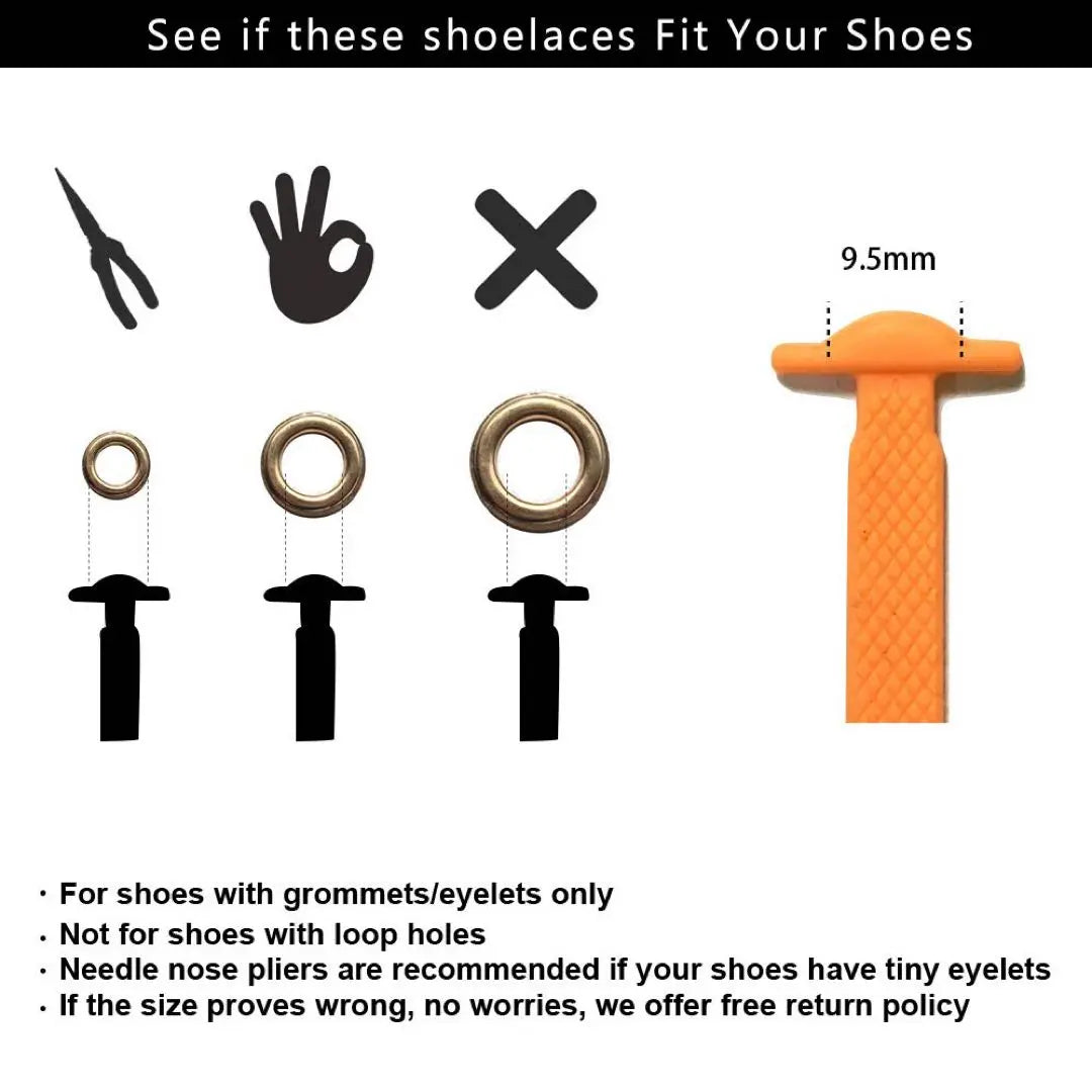 [RJ-Sport] Rubber Non-Tie Shoelaces Sneakers Extendable Shoelaces