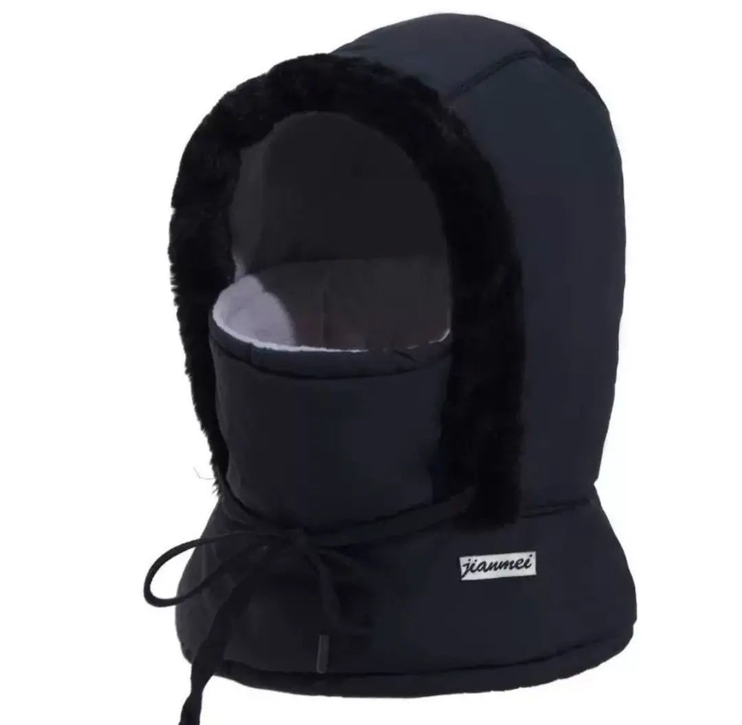 Pasamontañas negro para calentar alimentos, gorra de vuelo, unisex, protección contra el frío