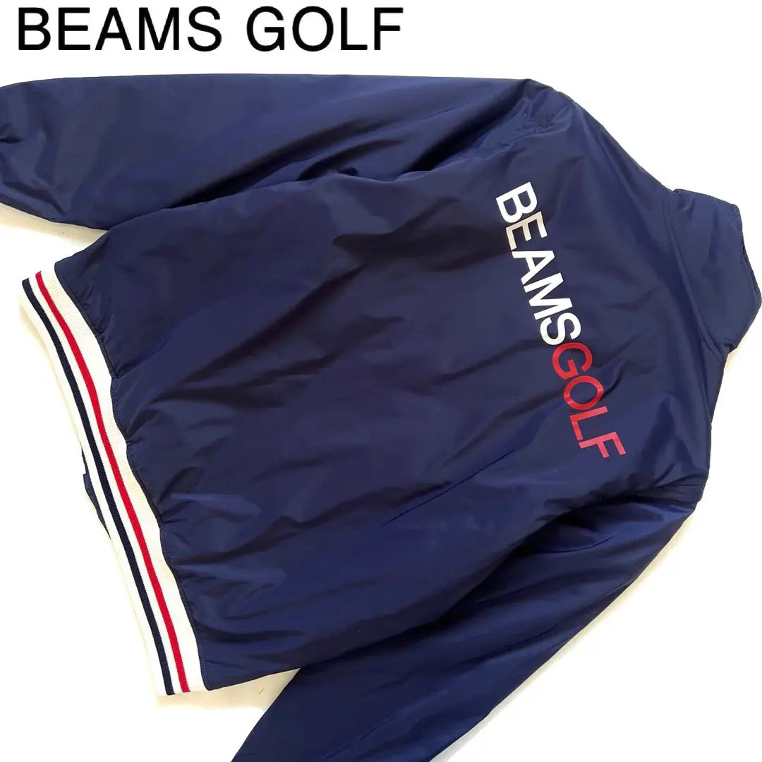 BEAMS GOLF Chaqueta de plumón de algodón Beam Sugorf Logo Hombre | BEAMS GOLF ビームスゴルフ 中綿入り ダウンジャケット メンズ ロゴ