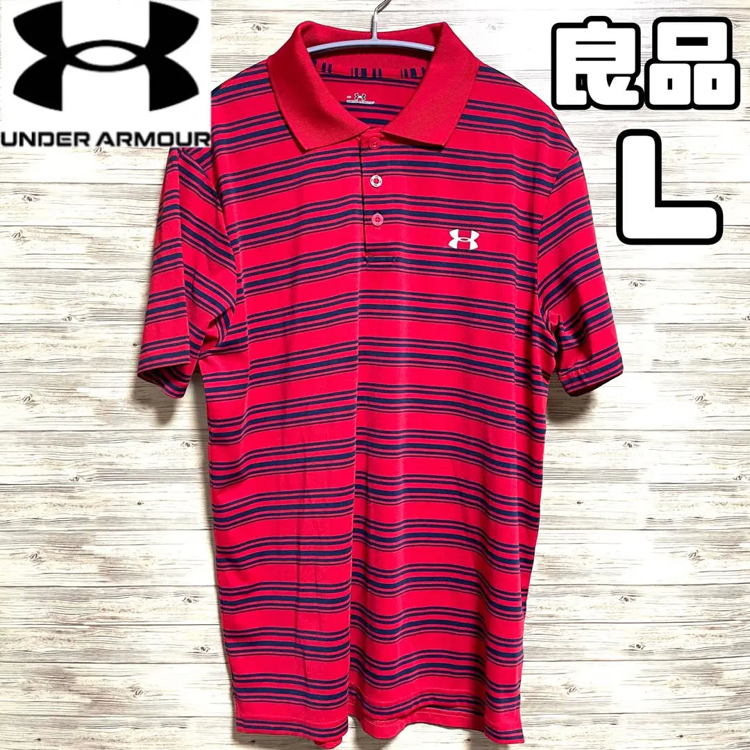 Good condition Under Armour Golf Polo Shirt Short Sleeve Men's LG Size Quick Dry