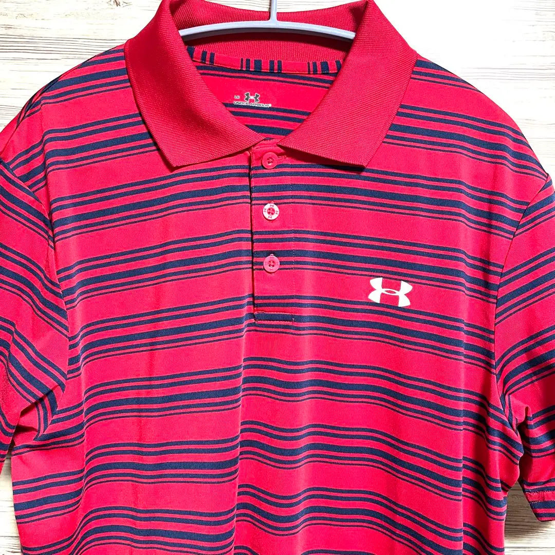 Good condition Under Armour Golf Polo Shirt Short Sleeve Men's LG Size Quick Dry