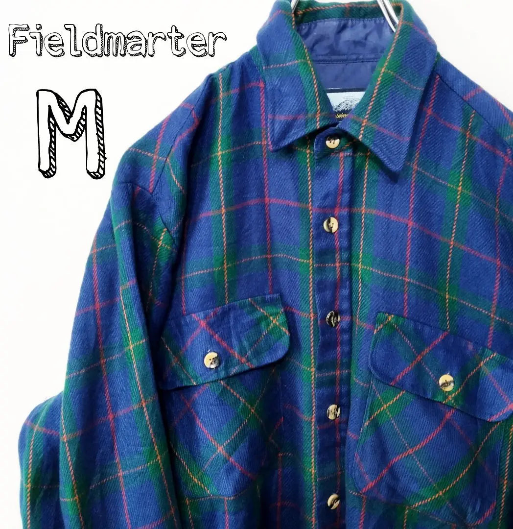 USA Vintage Fieldmarter Flour Shirt M Blue Green