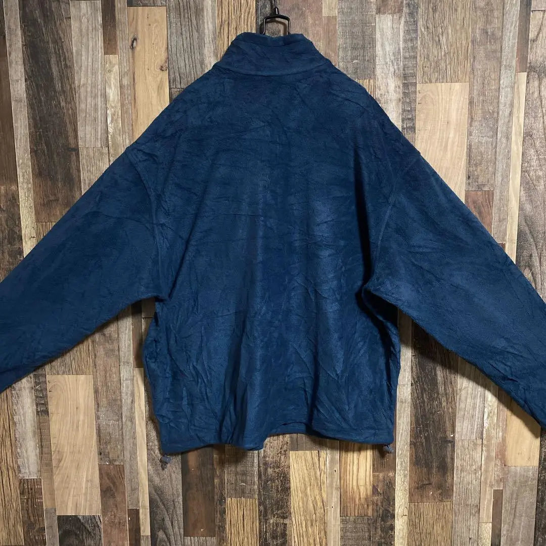 Colombia Men's Fleece Jacket Navy Blog 2XLUSA Anti -Wear Long Sleeve | コロンビア メンズ フリース ジャケット 紺 ロゴ 2XLUSA古着長袖