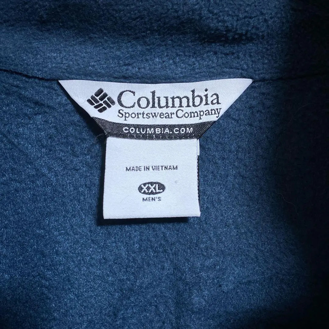 Colombia Men's Fleece Jacket Navy Blog 2XLUSA Anti -Wear Long Sleeve | コロンビア メンズ フリース ジャケット 紺 ロゴ 2XLUSA古着長袖