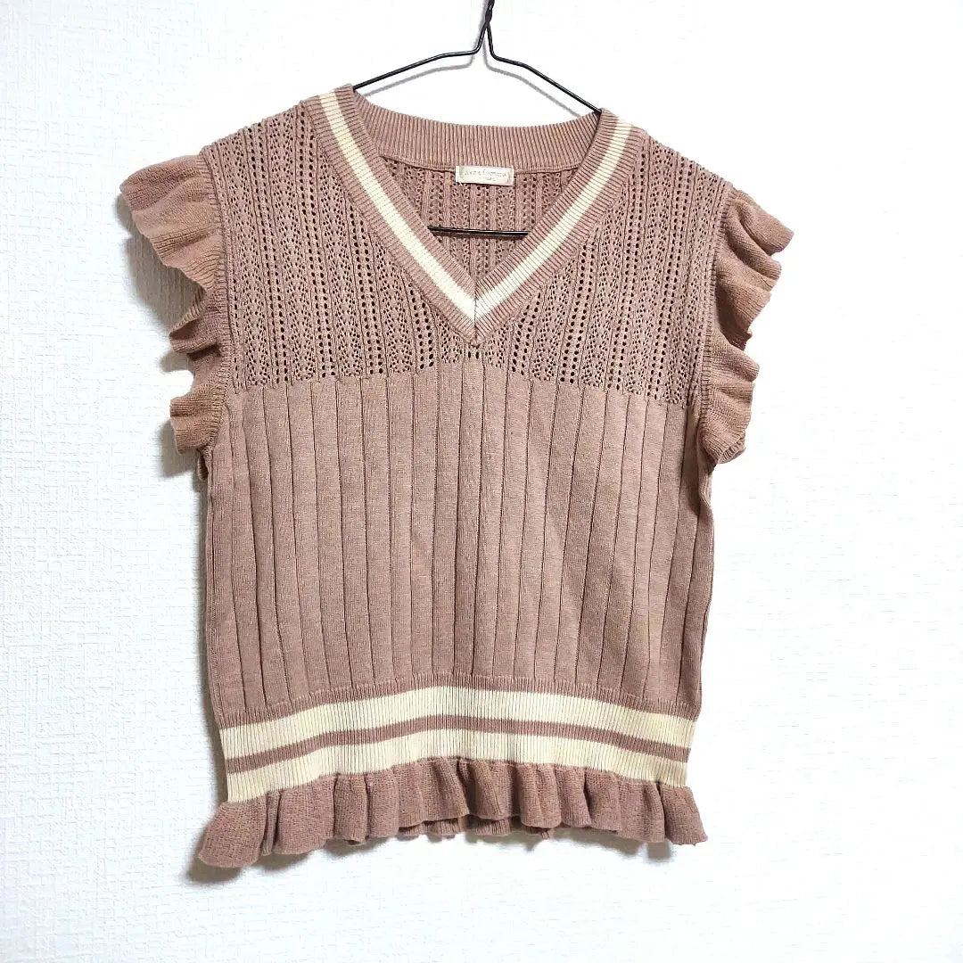 axes femme brown knit sweater with sleeves, M size