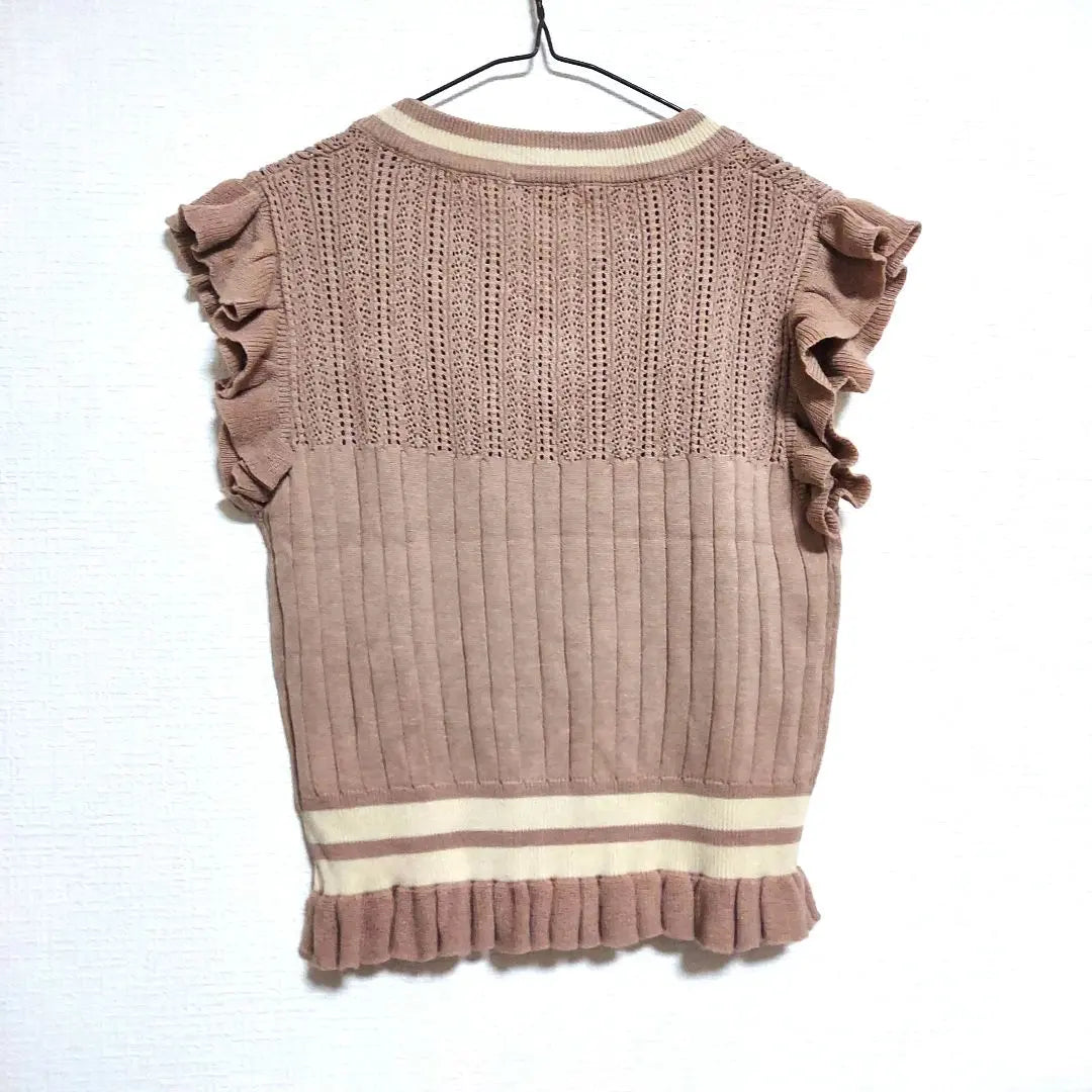 axes femme brown knit sweater with sleeves, M size