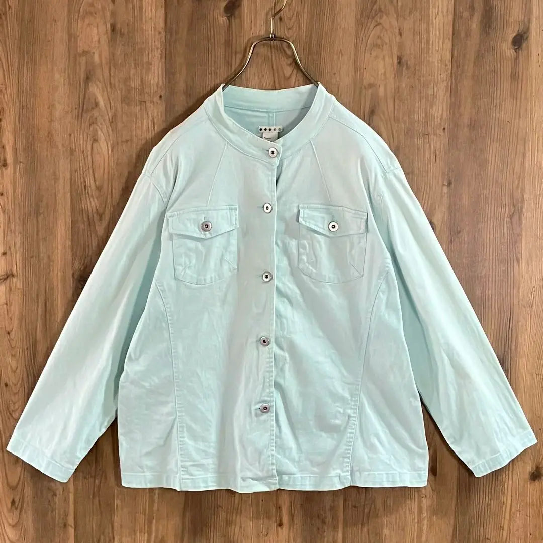 Vintage jacket full button solid color simple clothing L equivalent L27