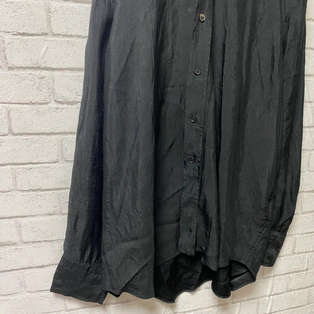 Zara Long Sleeve Shirt 100% Acetate Black M Haori