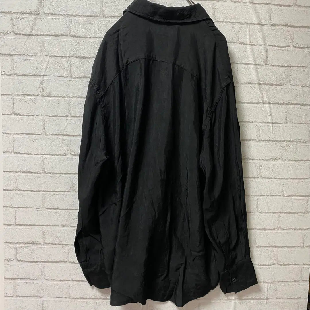 Zara Long Sleeve Shirt 100% Acetate Black M Haori