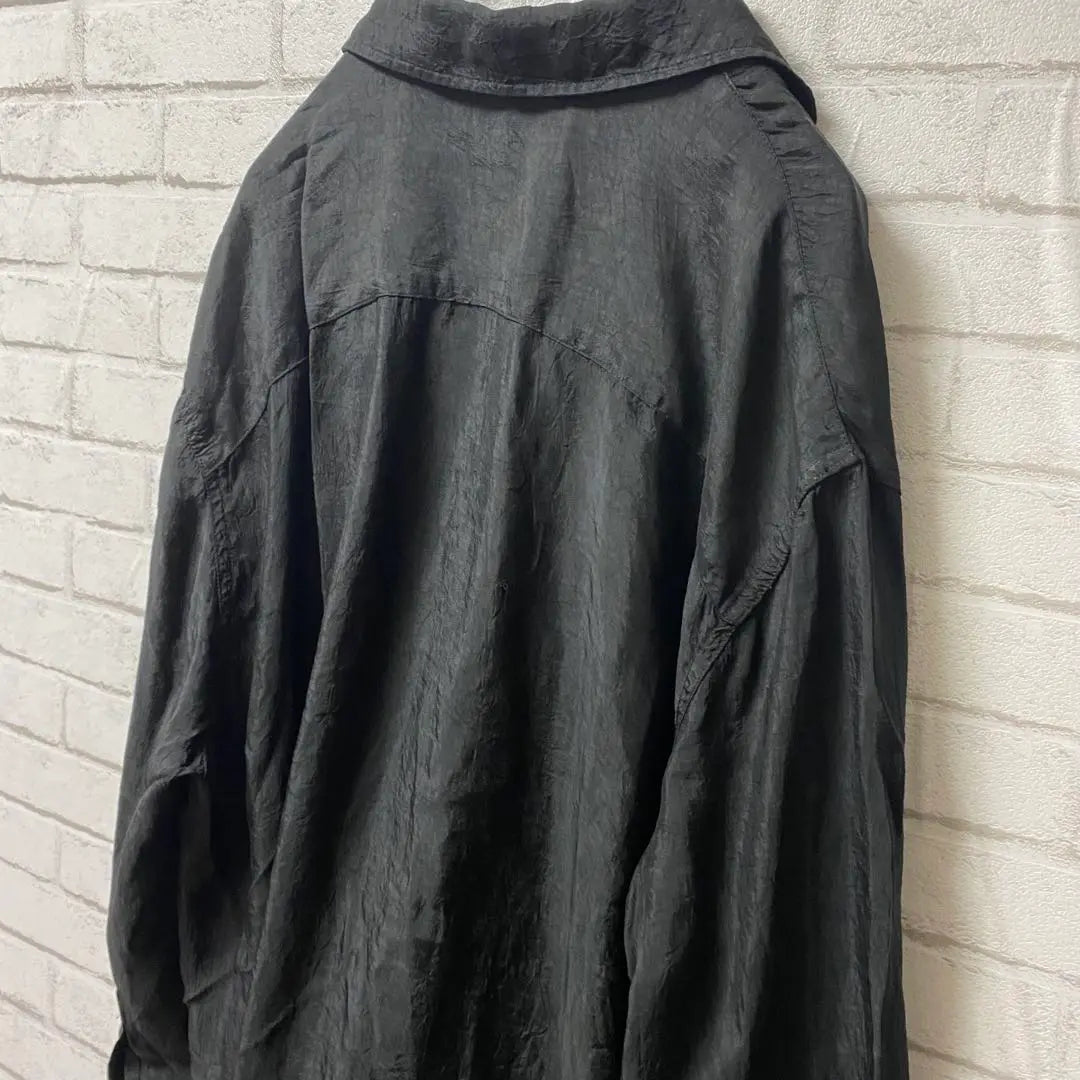 Zara Long Sleeve Shirt 100% Acetate Black M Haori