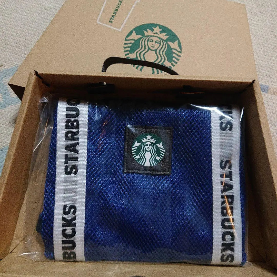 Viene con caja ★Nueva y sin abrir ★Bolsa ecológica de malla Starbucks azul marino