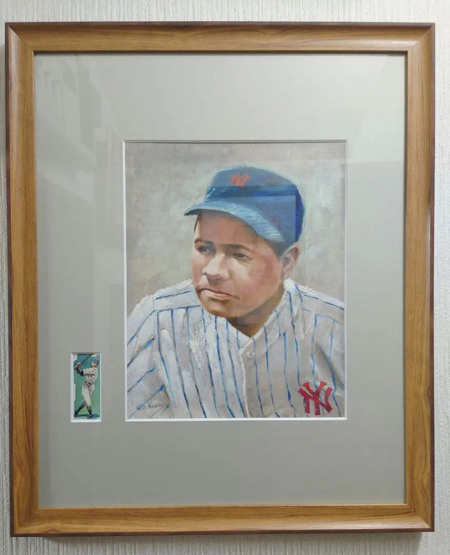 Pintura al óleo auténtica "Babe Ruth" de Ryokawa Goichi Pintura al óleo Jugador de Grandes Ligas