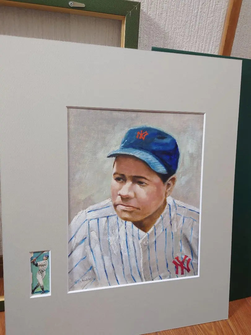 Pintura al óleo auténtica "Babe Ruth" de Ryokawa Goichi Pintura al óleo Jugador de Grandes Ligas