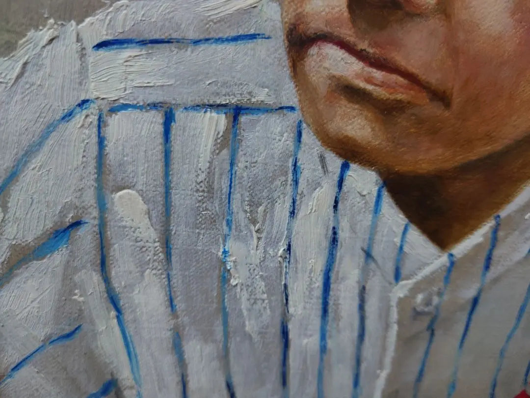 Ryokawa Goichi "Babe Ruth" Authentic Oil Painting Oil Painting Major Leaguer