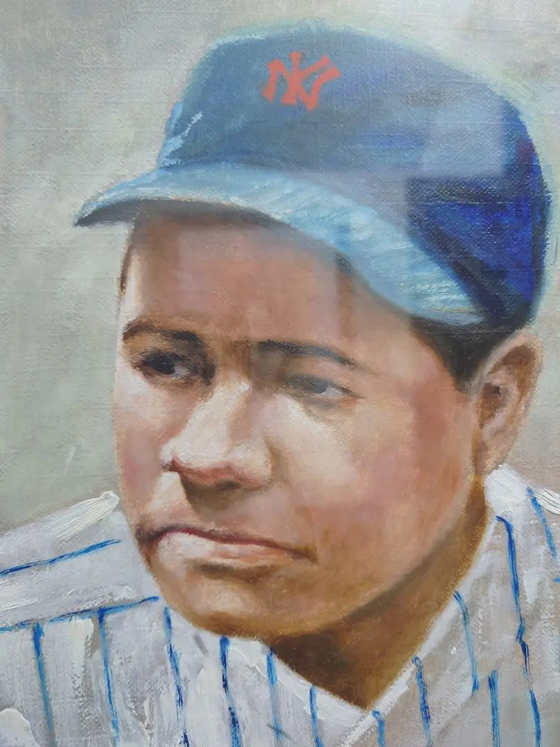 Ryokawa Goichi "Babe Ruth" Authentic Oil Painting Oil Painting Major Leaguer