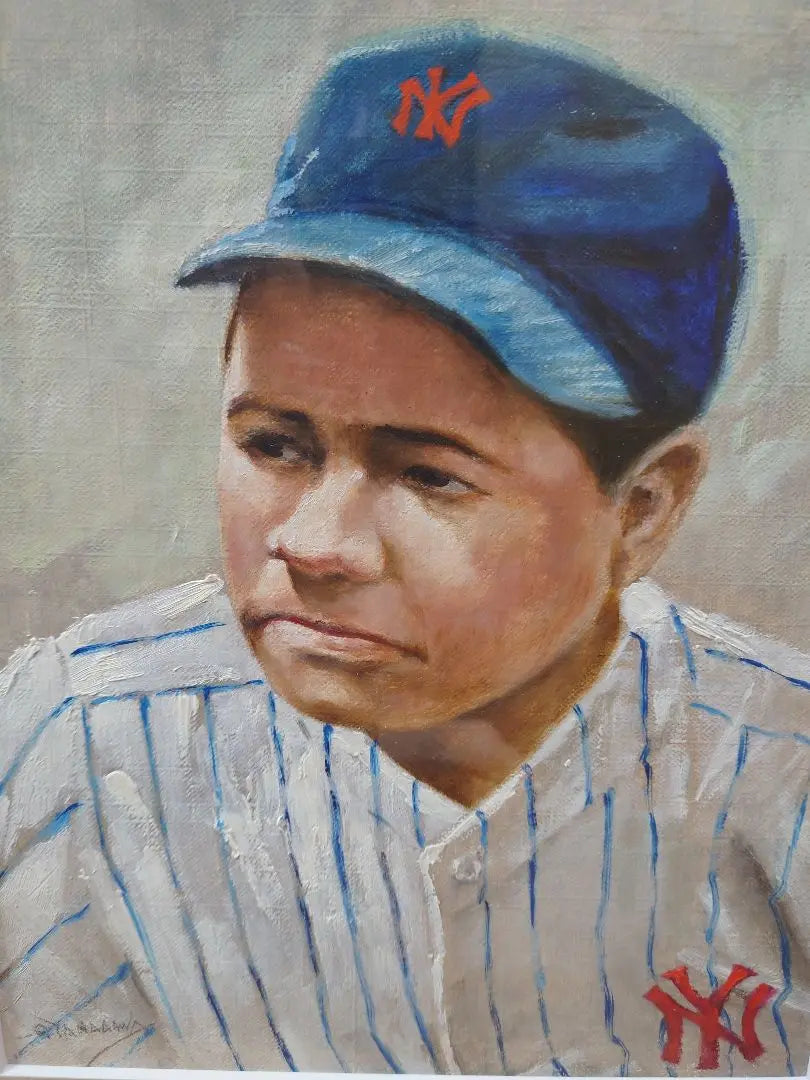 Pintura al óleo auténtica "Babe Ruth" de Ryokawa Goichi Pintura al óleo Jugador de Grandes Ligas