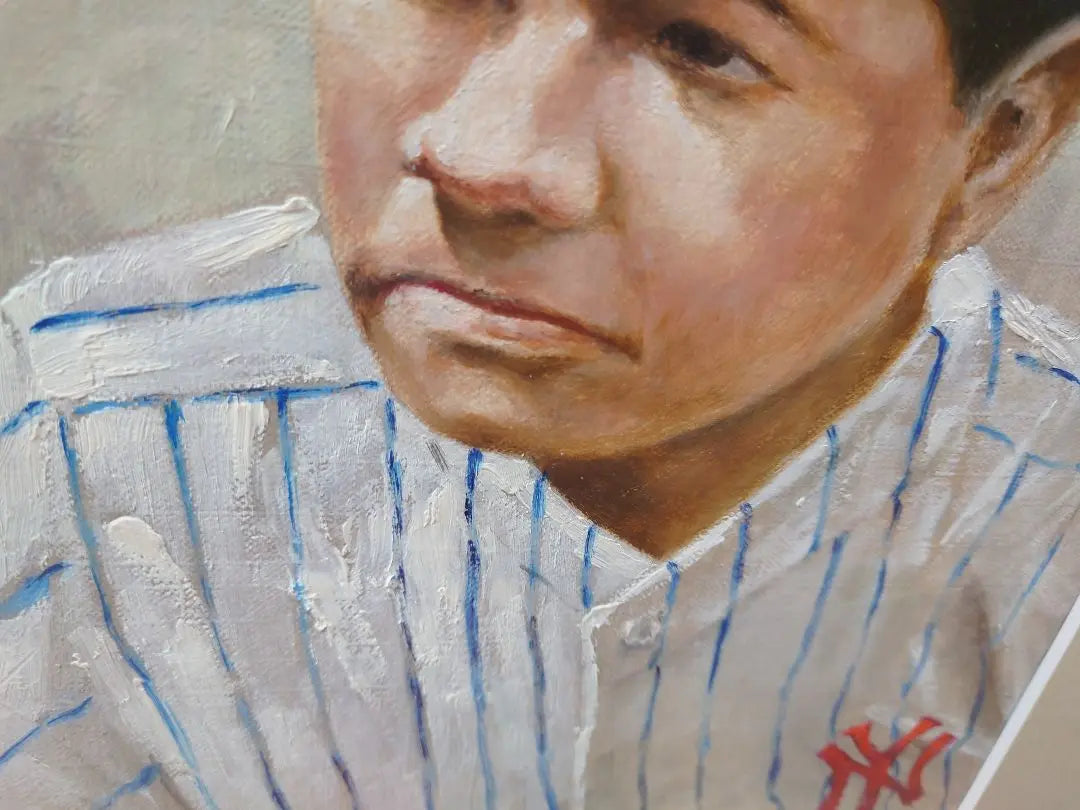 Pintura al óleo auténtica "Babe Ruth" de Ryokawa Goichi Pintura al óleo Jugador de Grandes Ligas