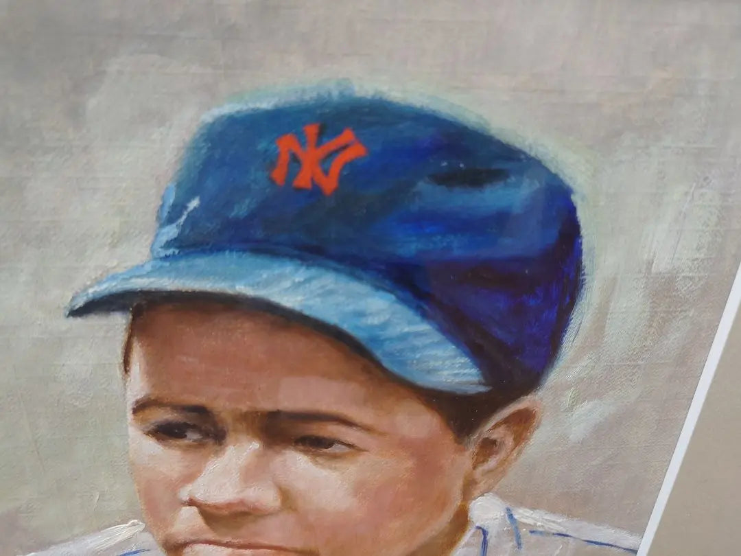 Ryokawa Goichi "Babe Ruth" Authentic Oil Painting Oil Painting Major Leaguer