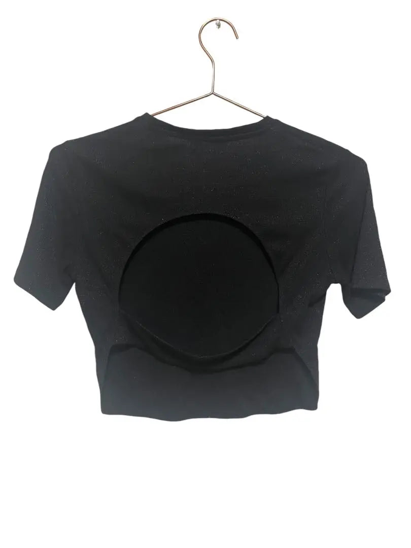 Bershka Black Cropped T-Shirt