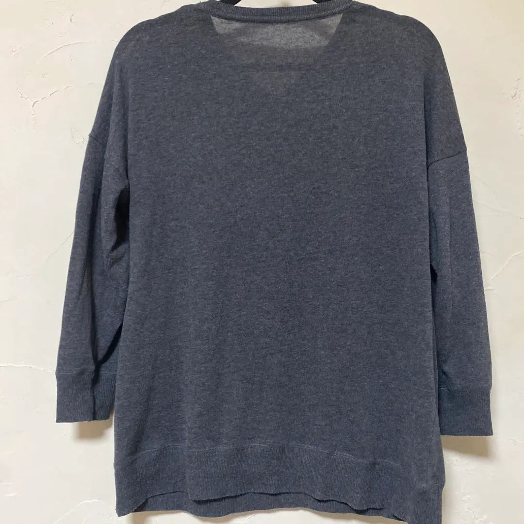 [SPINASH] Gray V-neck long sleeve knit thin