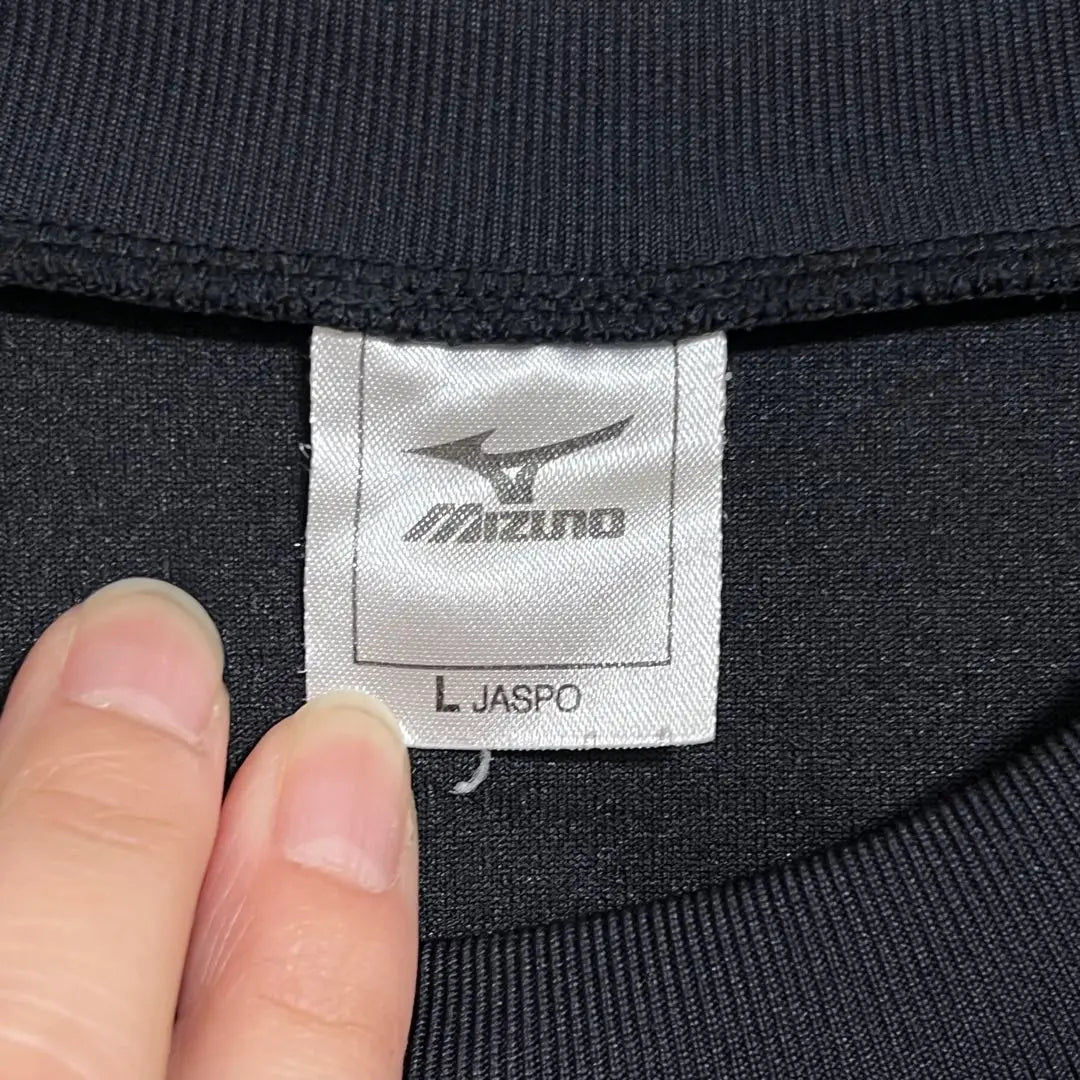 MIZUNO Camiseta deportiva de manga larga Mizuno jersey con logo bordado L negro negro | MIZUNOミズノ 長袖スポーツTシャツ ロゴ刺繍 ジャージ L ブラック黒