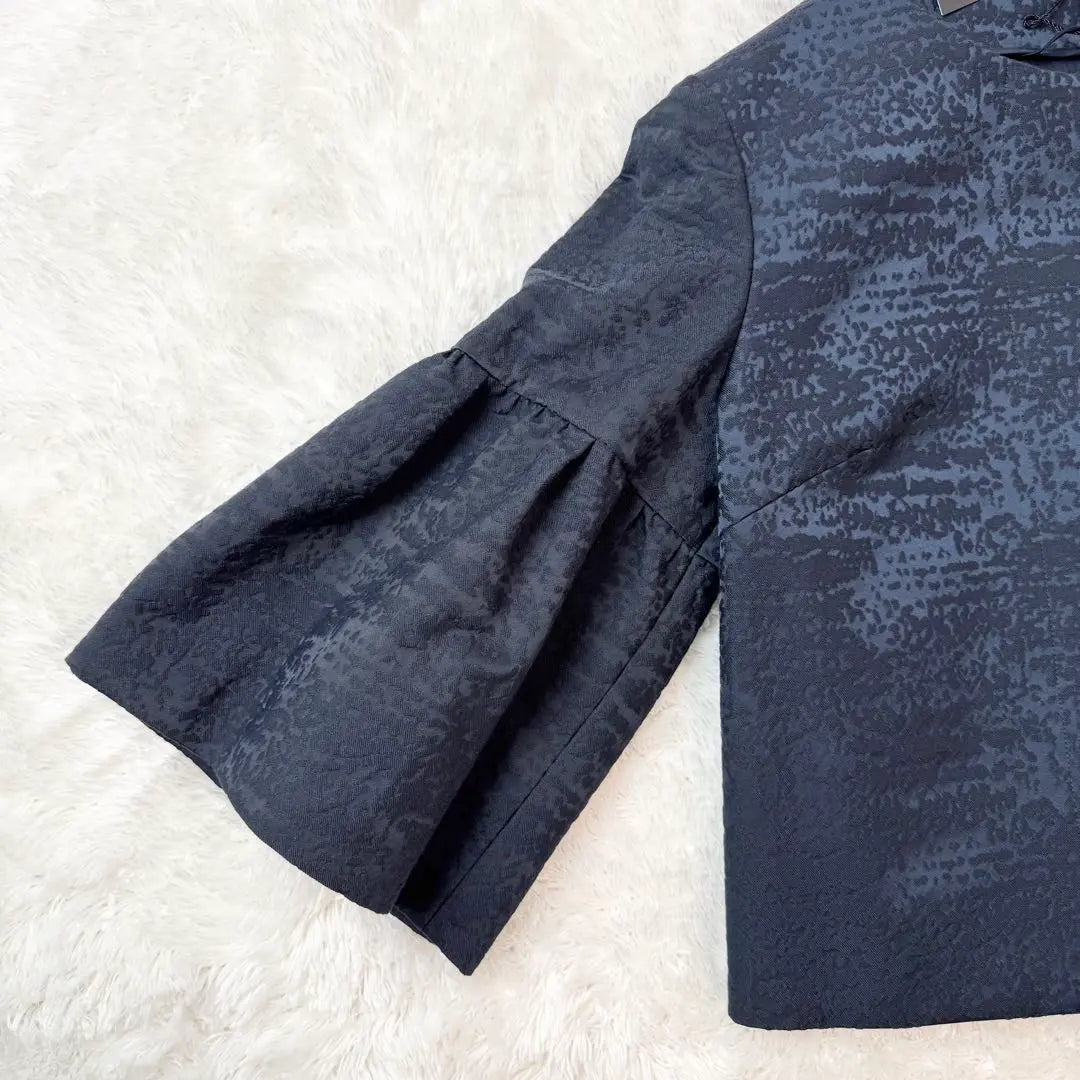 [New with tag] Anai no collar jacquard jacket 38 navy