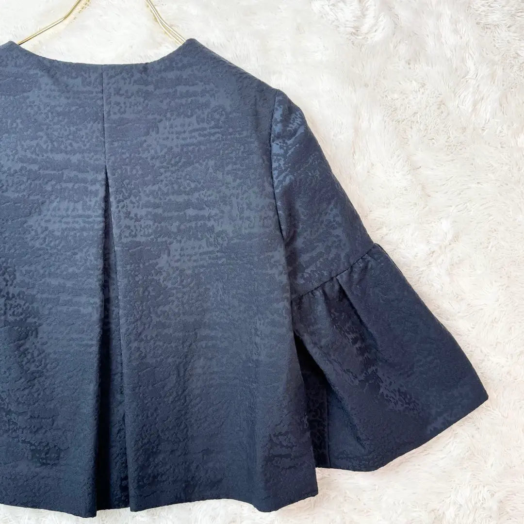 [New with tag] Anai no collar jacquard jacket 38 navy