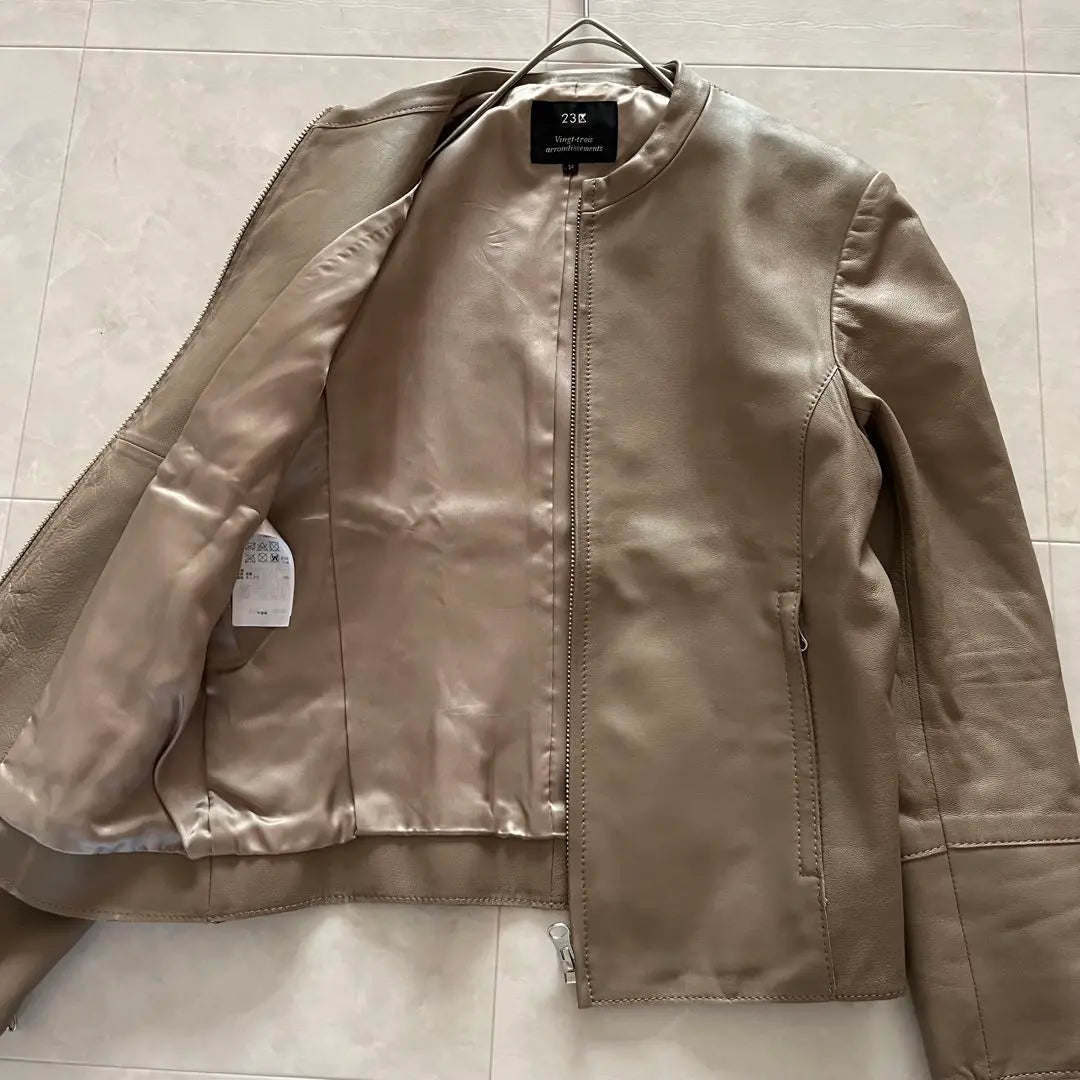 Good condition ✨ 23 Ward Single Rider Jacket Genuine Leather Sheep Leather Greige 34