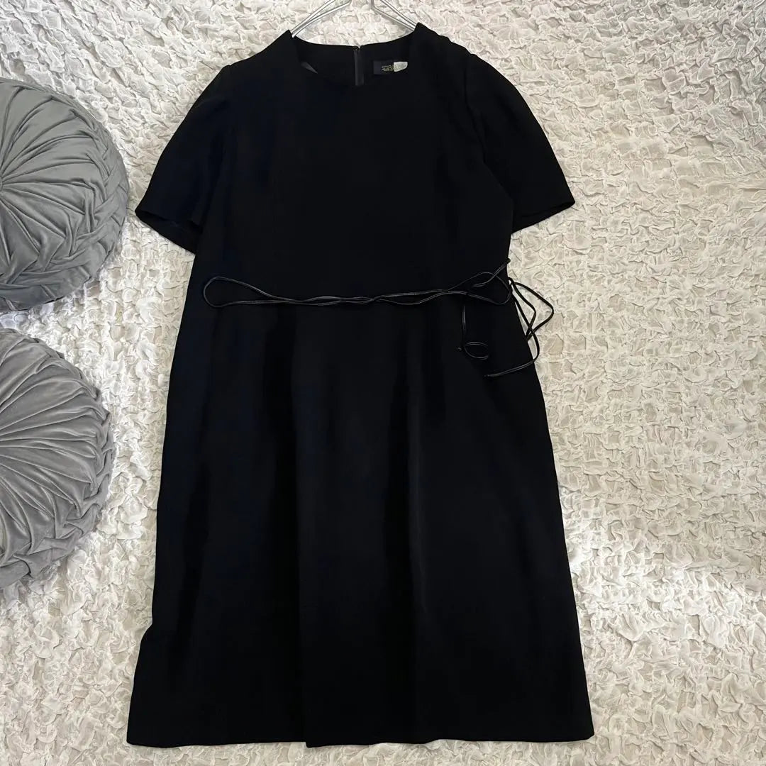 Raro No. 21 6L [Tokyo Soir Soir Benr] Vestido formal negro negro | 希少21号6L【東京ソワールSOIR BENR】ブラックフォーマルワンピース 黒