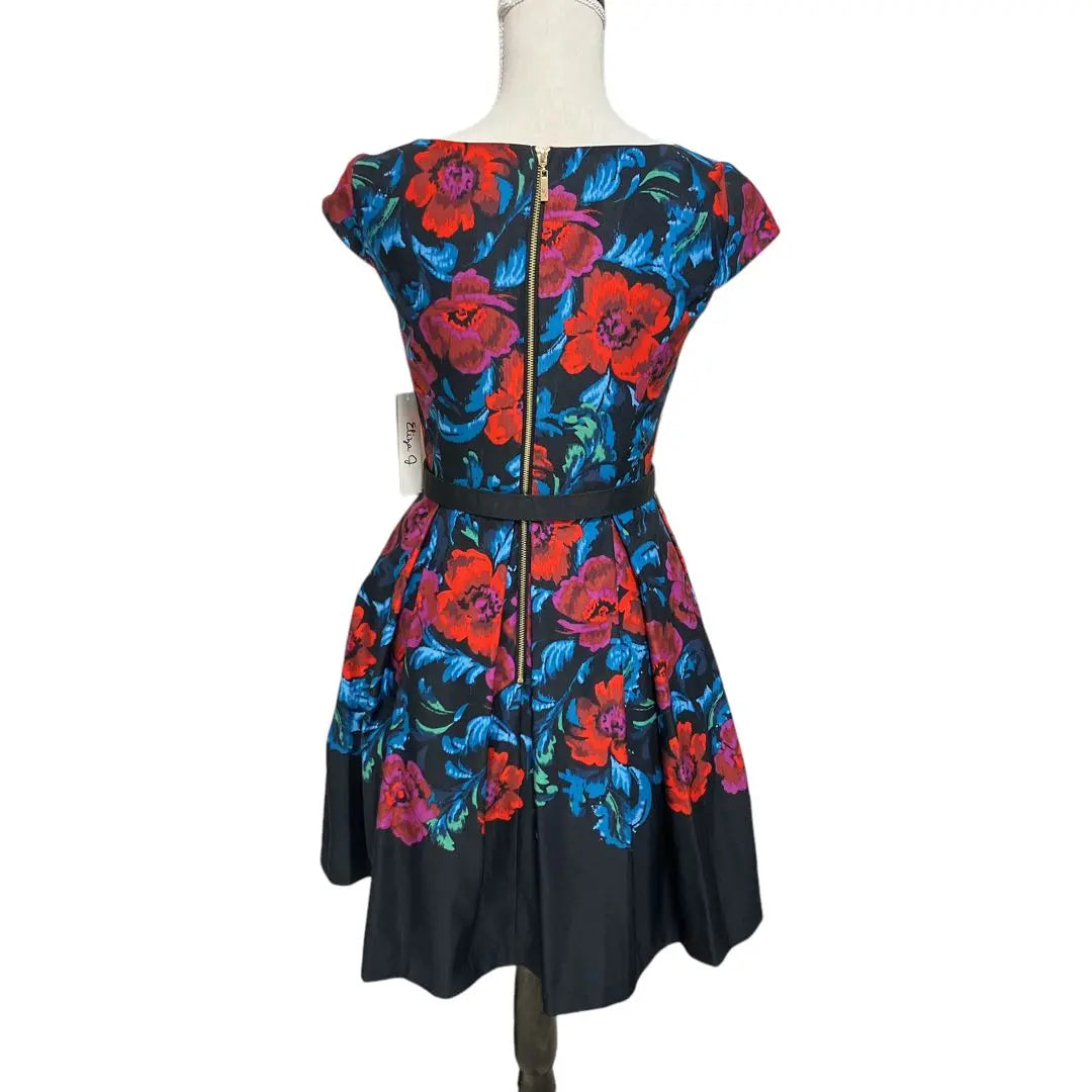 ELIZA J iris jay floral pattern with a line belt