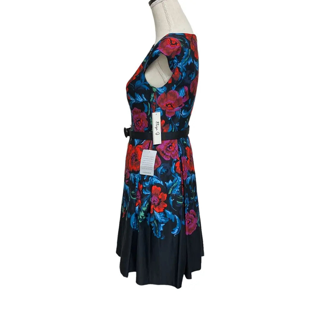 ELIZA J iris jay floral pattern with a line belt