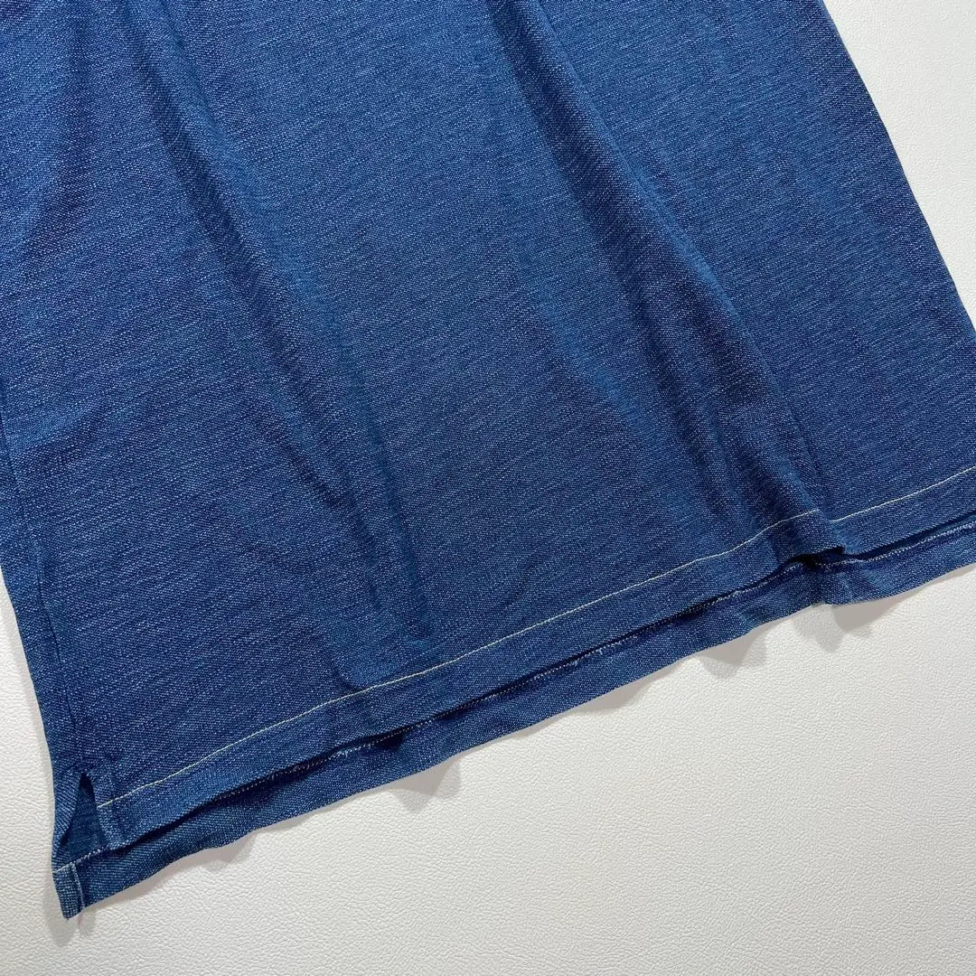 45R Kanoko Long Dress Polo Shirt Indigo Dyed