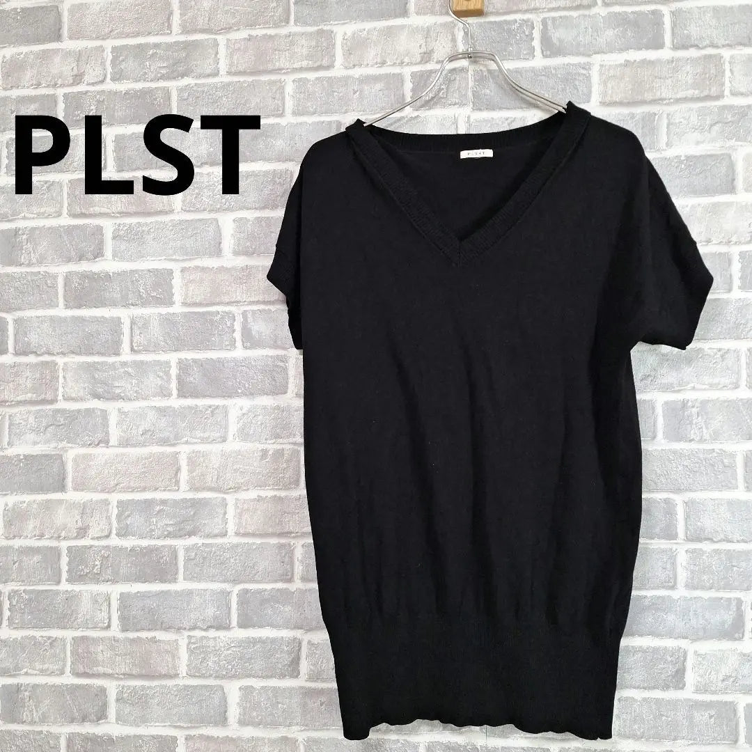 PLST Knit Tunic Black V-neck Vintage Size 2