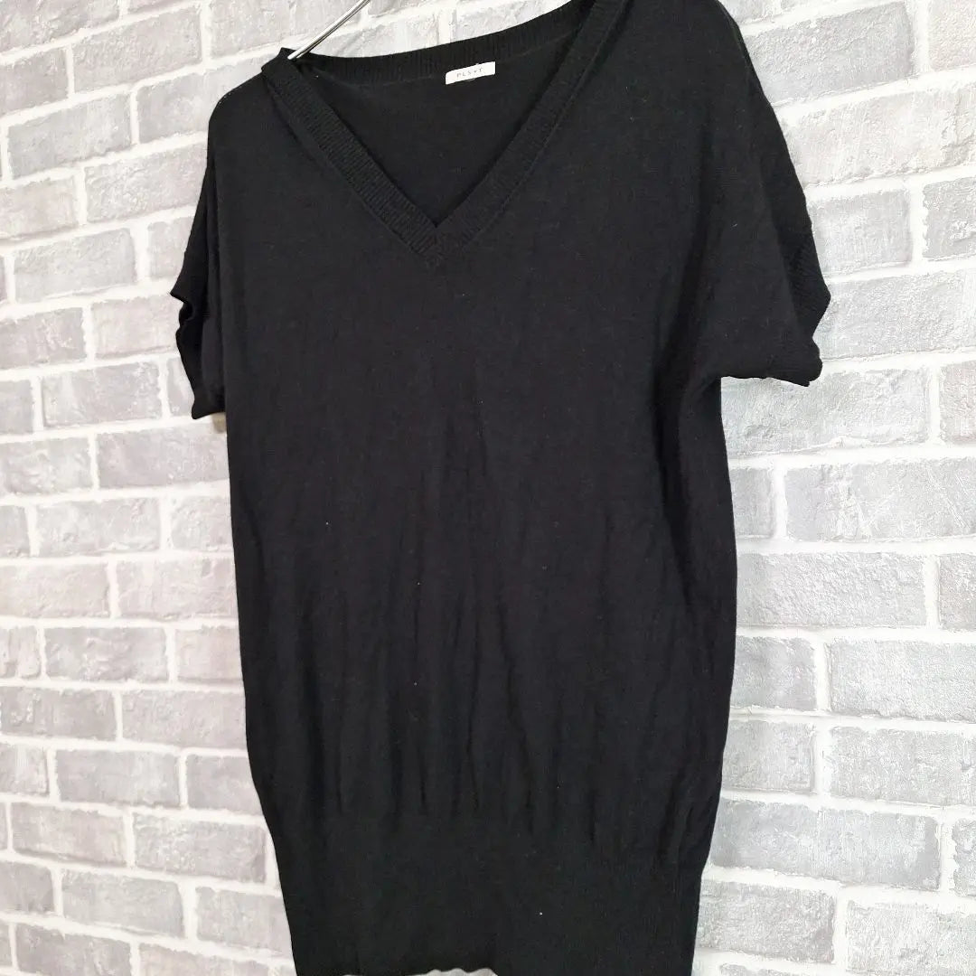 PLST Knit Tunic Black V-neck Vintage Size 2