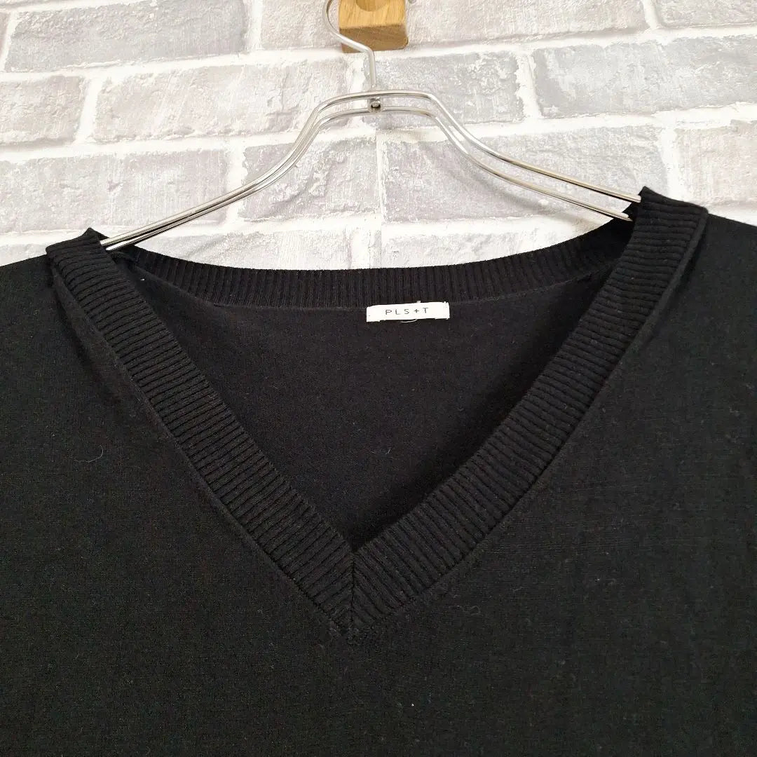 PLST Knit Tunic Black V-neck Vintage Size 2