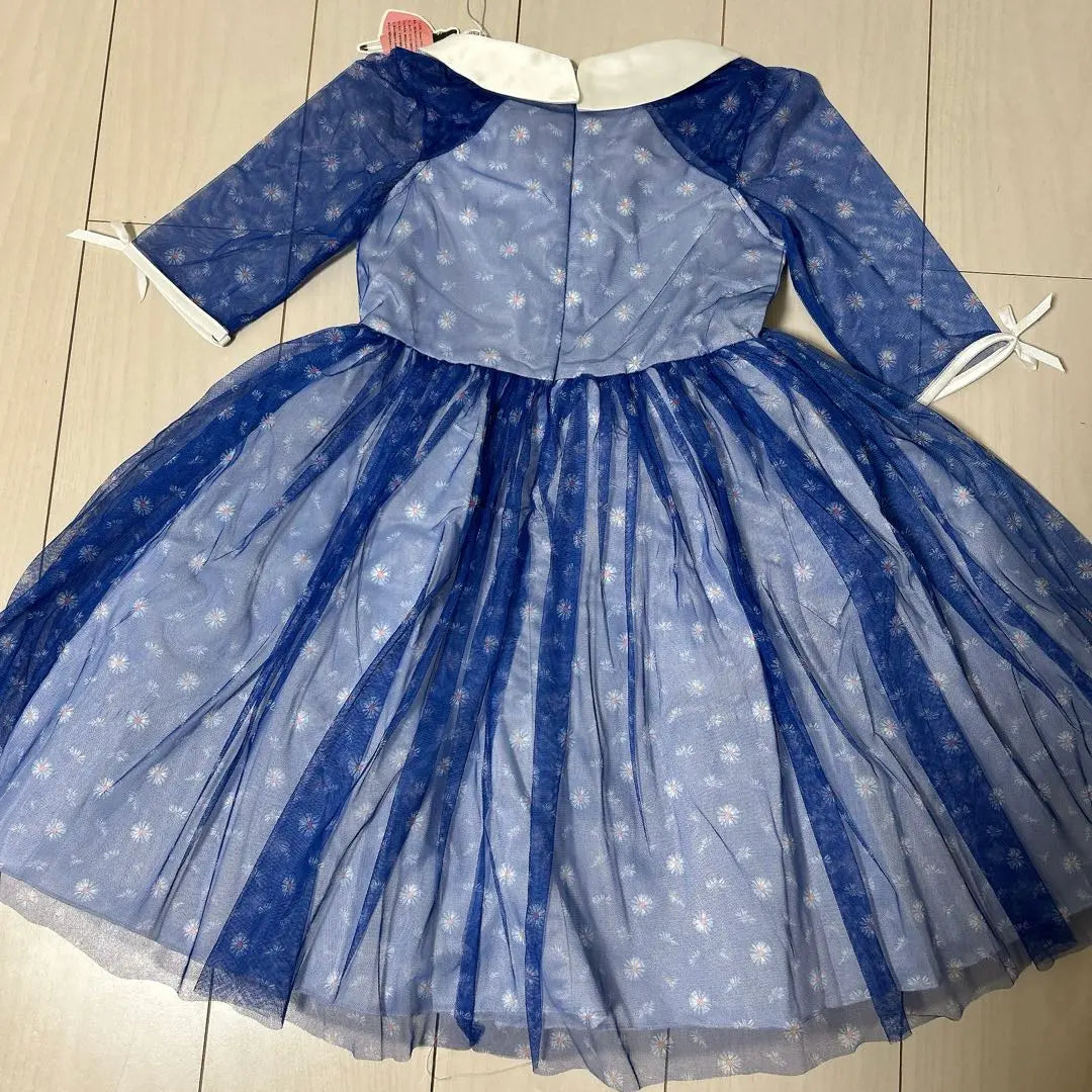 Girls 120 Blue Flower Formal Dress Dress Ceremony Graduation Entrance