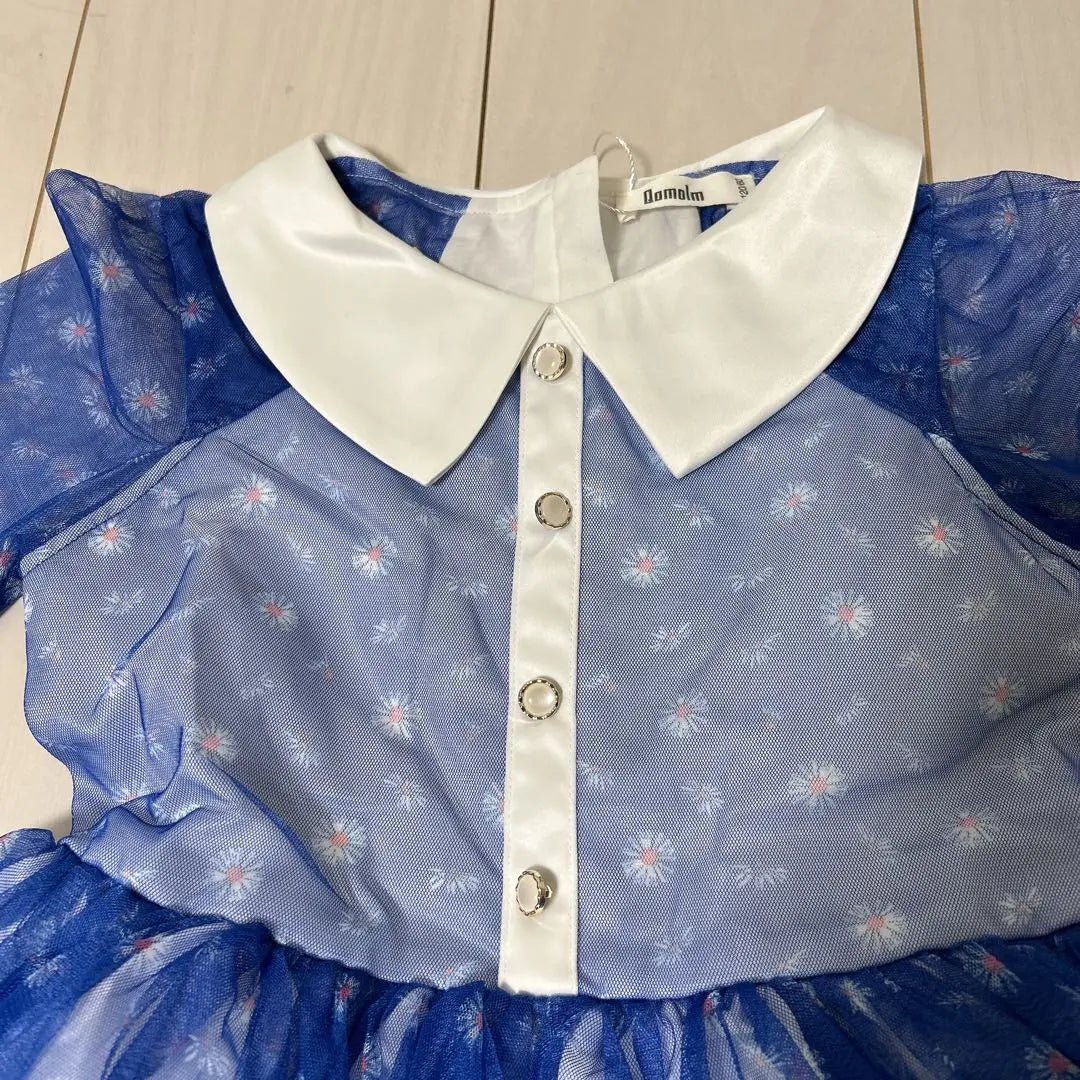 Girls 120 Blue Flower Formal Dress Dress Ceremony Graduation Entrance