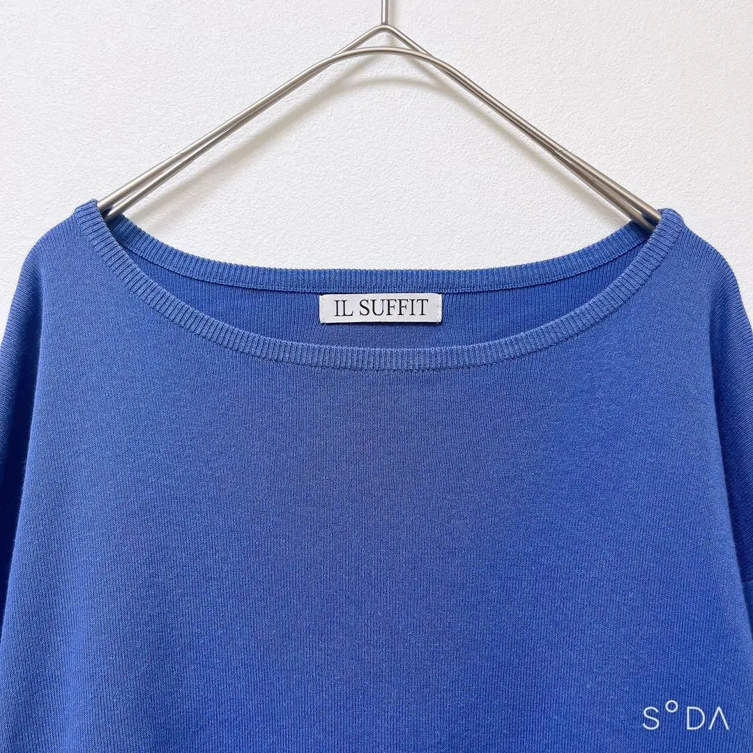 IL SUFFIT◆Spring knit (L) Blue Sleeve design Gorgeous Feminine Adult women