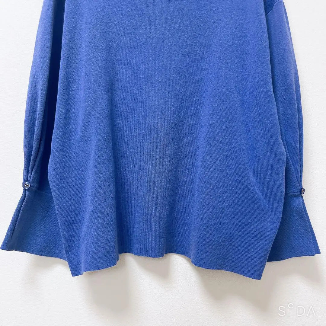 IL SUFFIT◆Spring knit (L) Blue Sleeve design Gorgeous Feminine Adult women